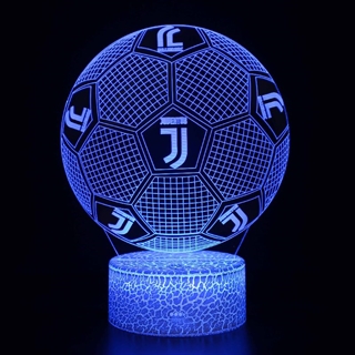 Juventus logo 3D lampe med fjernbetjening- 16 lysfarver-dæmpbar
